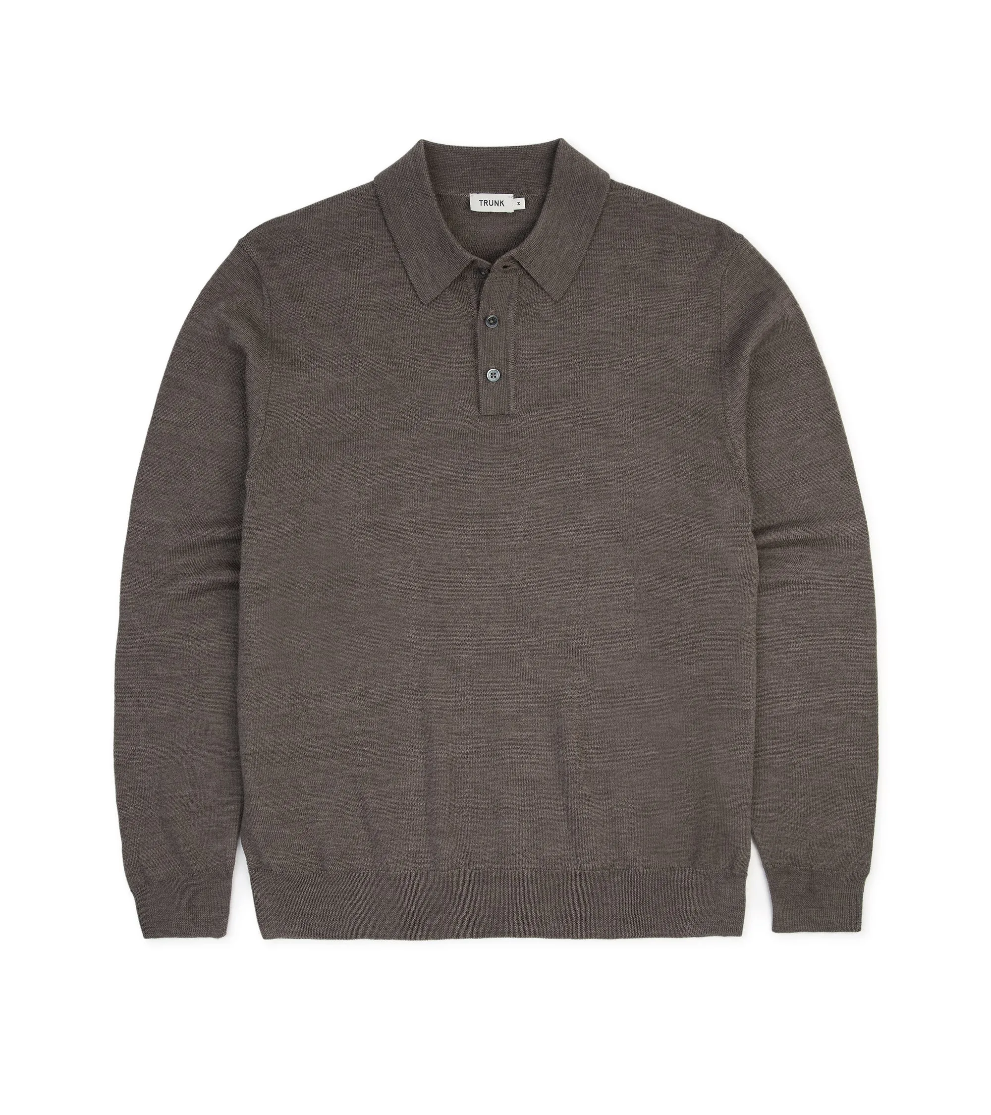 Hot Core Trunk Enford Merino Knit Long Sleeve Polo Shirt: Mink