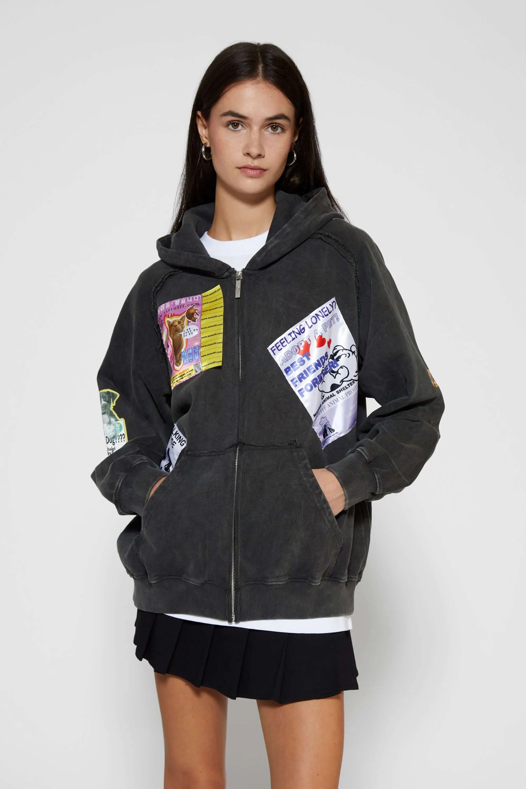 Raglan Ads Zip-Up Chic Fit