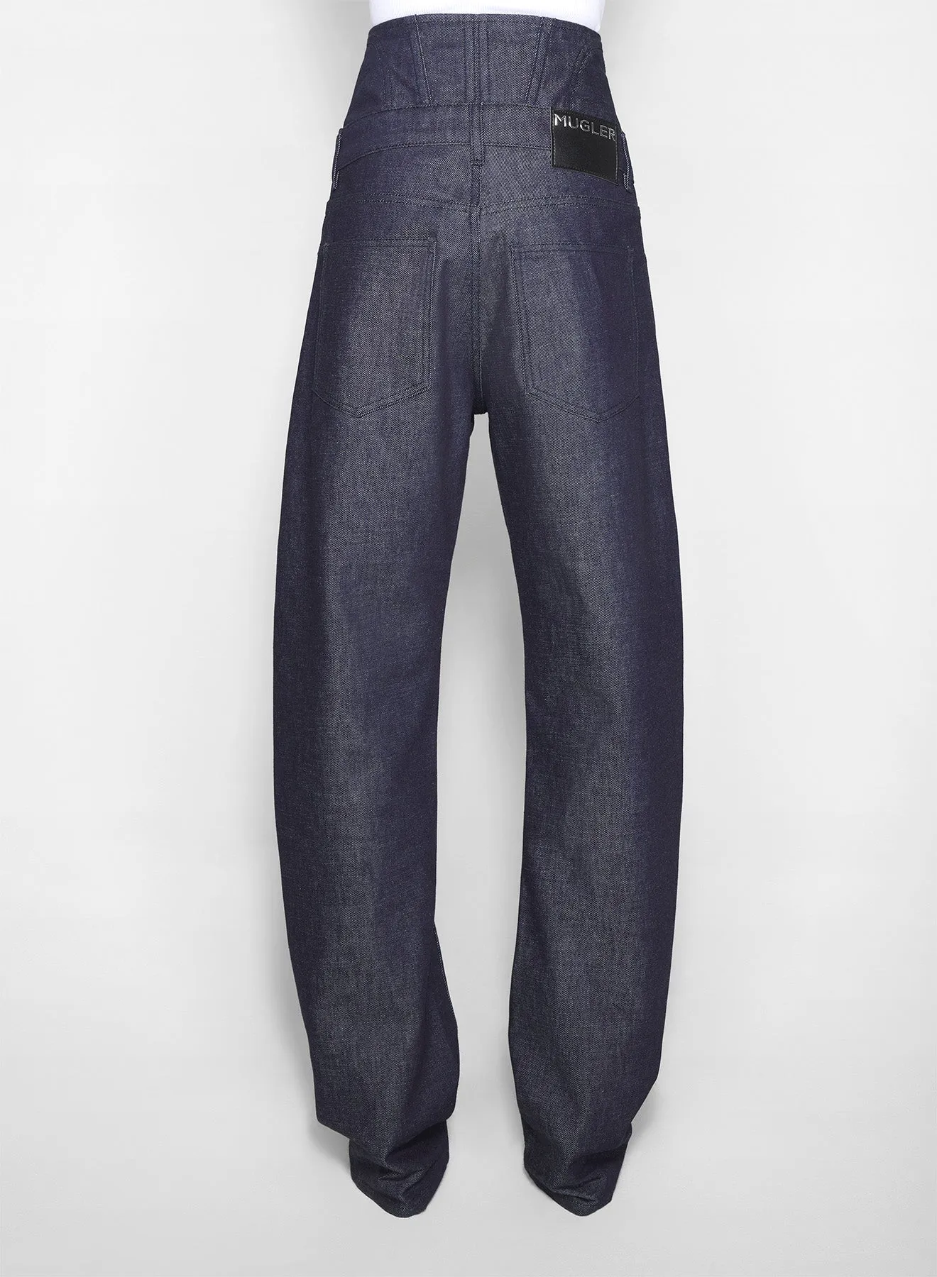 Casual Stretch Wear Comfy Movement raw blue high-waisted corset jeans