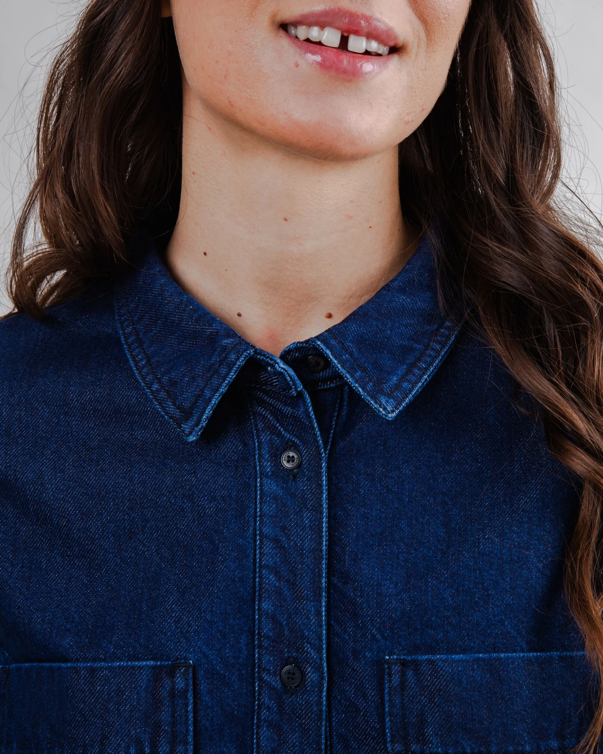 Raw Denim Boxy Shirt Blue Drop Shoulder Design Comfy Fit