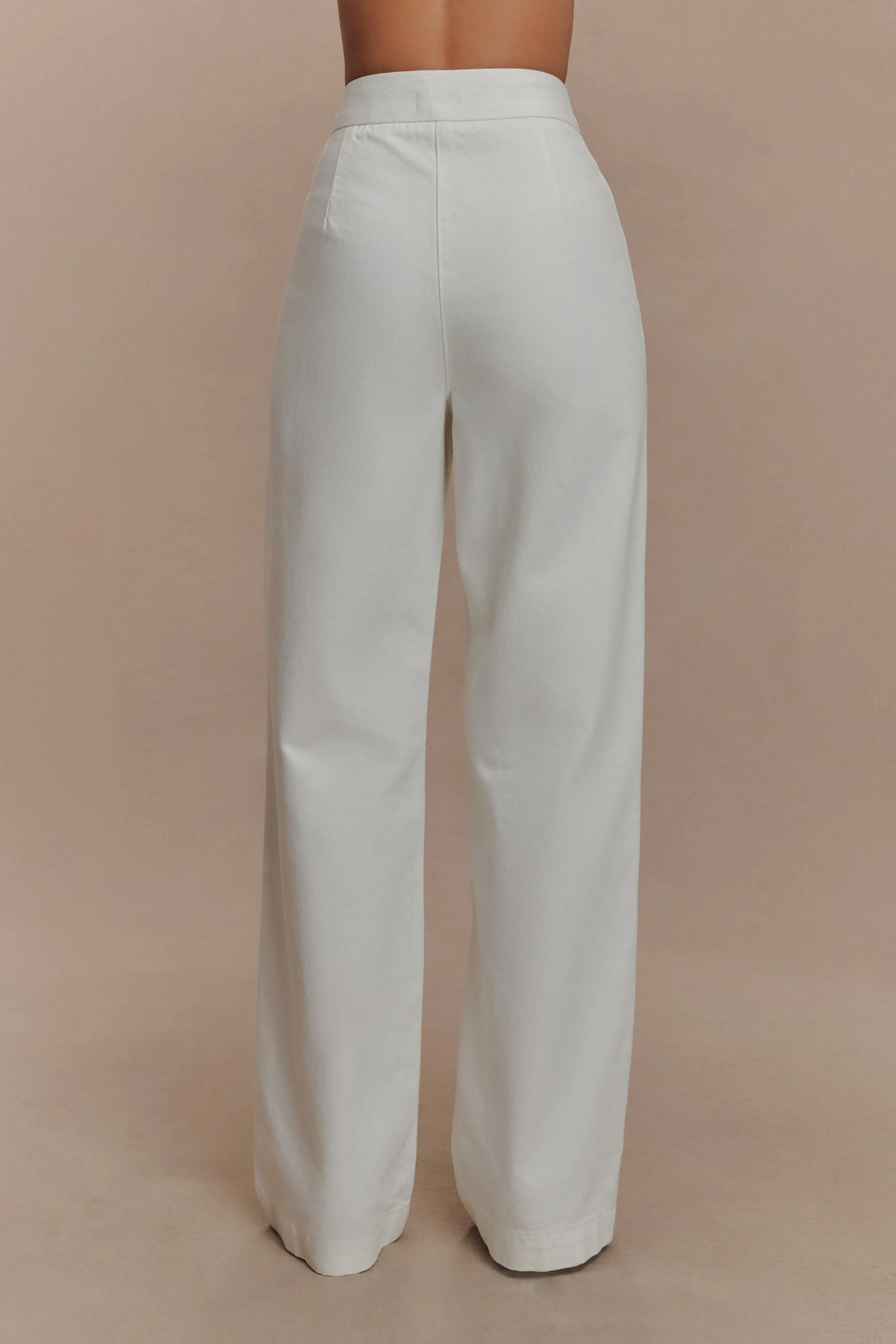 Light Fabric Rayne Wide Leg Denim Jeans - White