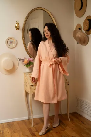 Ready to Ship | Linen Breeze Robe in Peach Family Glow Timeless-Classic