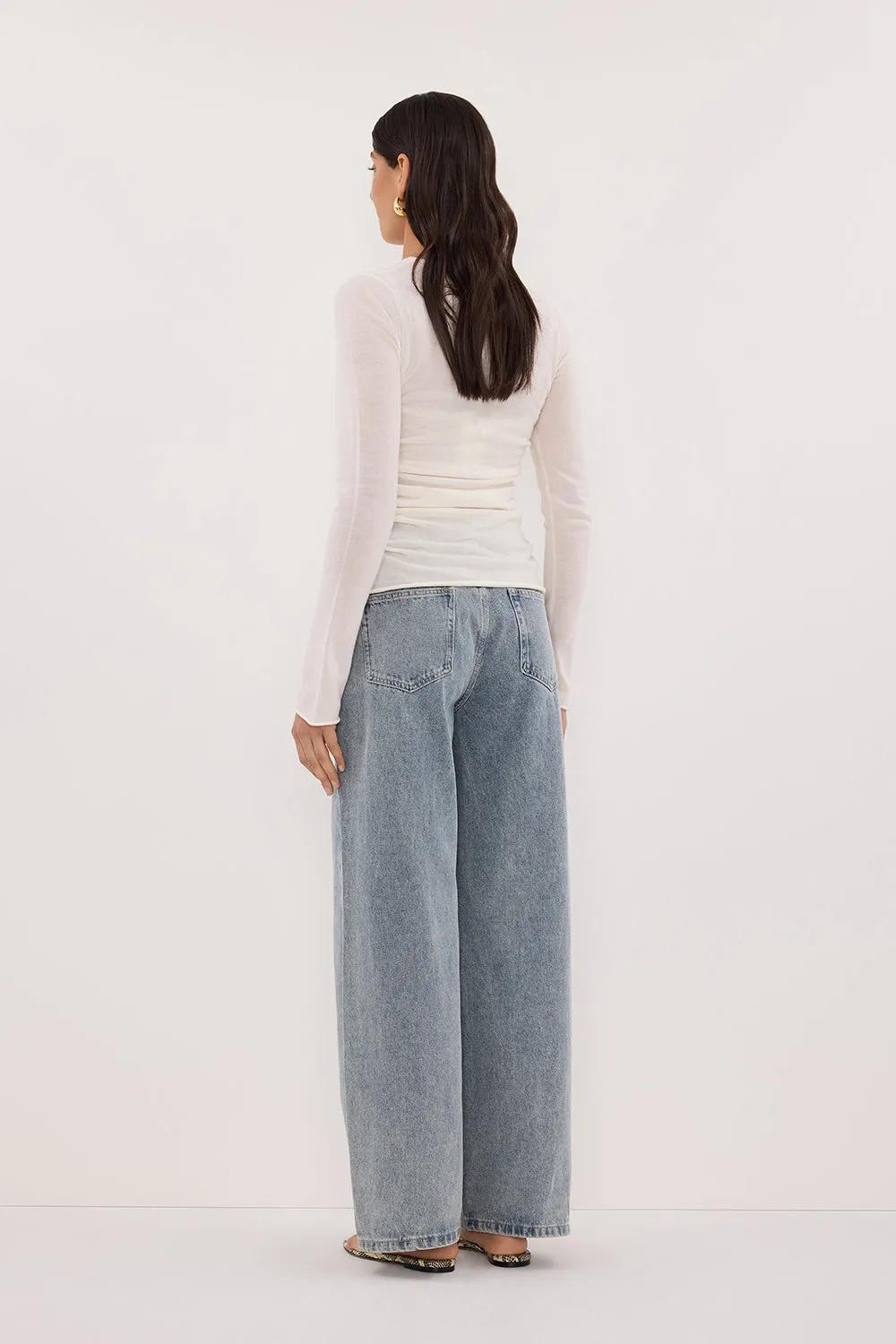 Bold Road Trip Multi Layer Knee Reinforcement REAGAN 2.0 LIGHT BLUE SLOUCHY JEAN