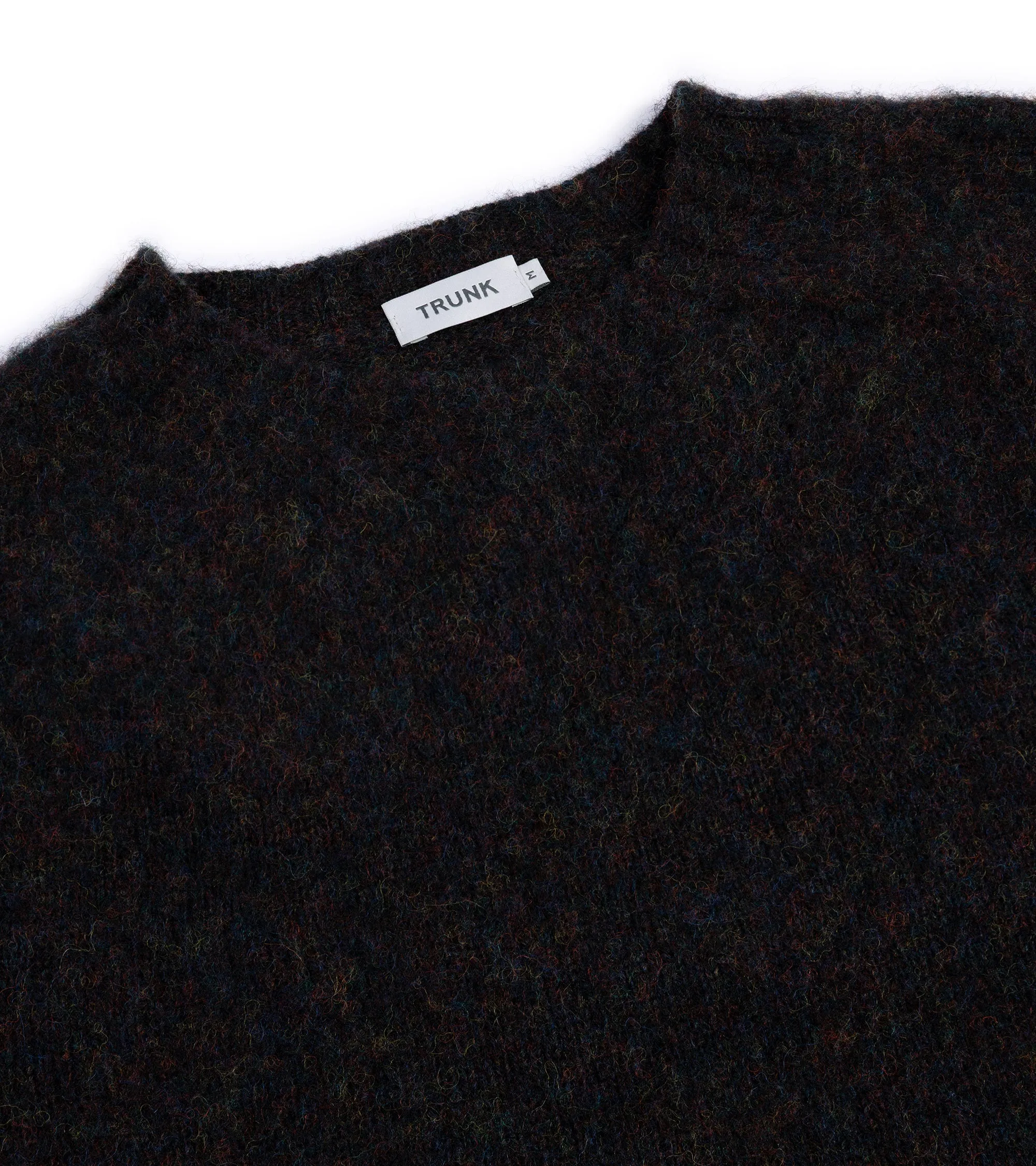 Trunk Goswell Brushed Lambswool Crew Neck Sweater: Charcoal MatteFinishTexture Athleisure Cool