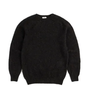 Trunk Goswell Brushed Lambswool Crew Neck Sweater: Charcoal NonRestrictive Cut