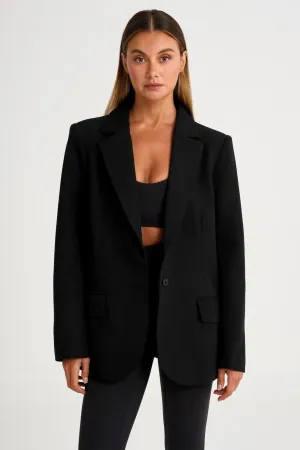 Oversized Boyfriend Blazer Wrinkle Free Texture CompressionResistant