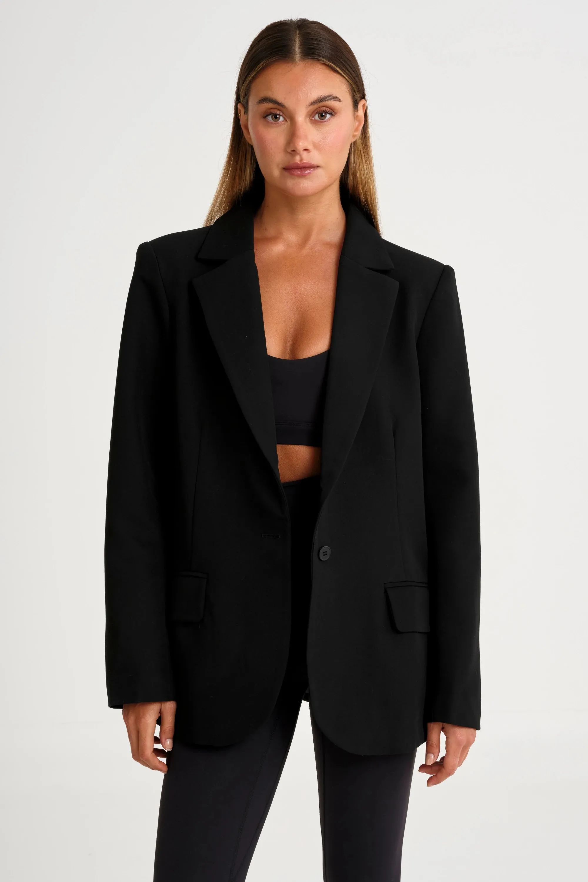 Oversized Boyfriend Blazer Wrinkle Free Texture CompressionResistant
