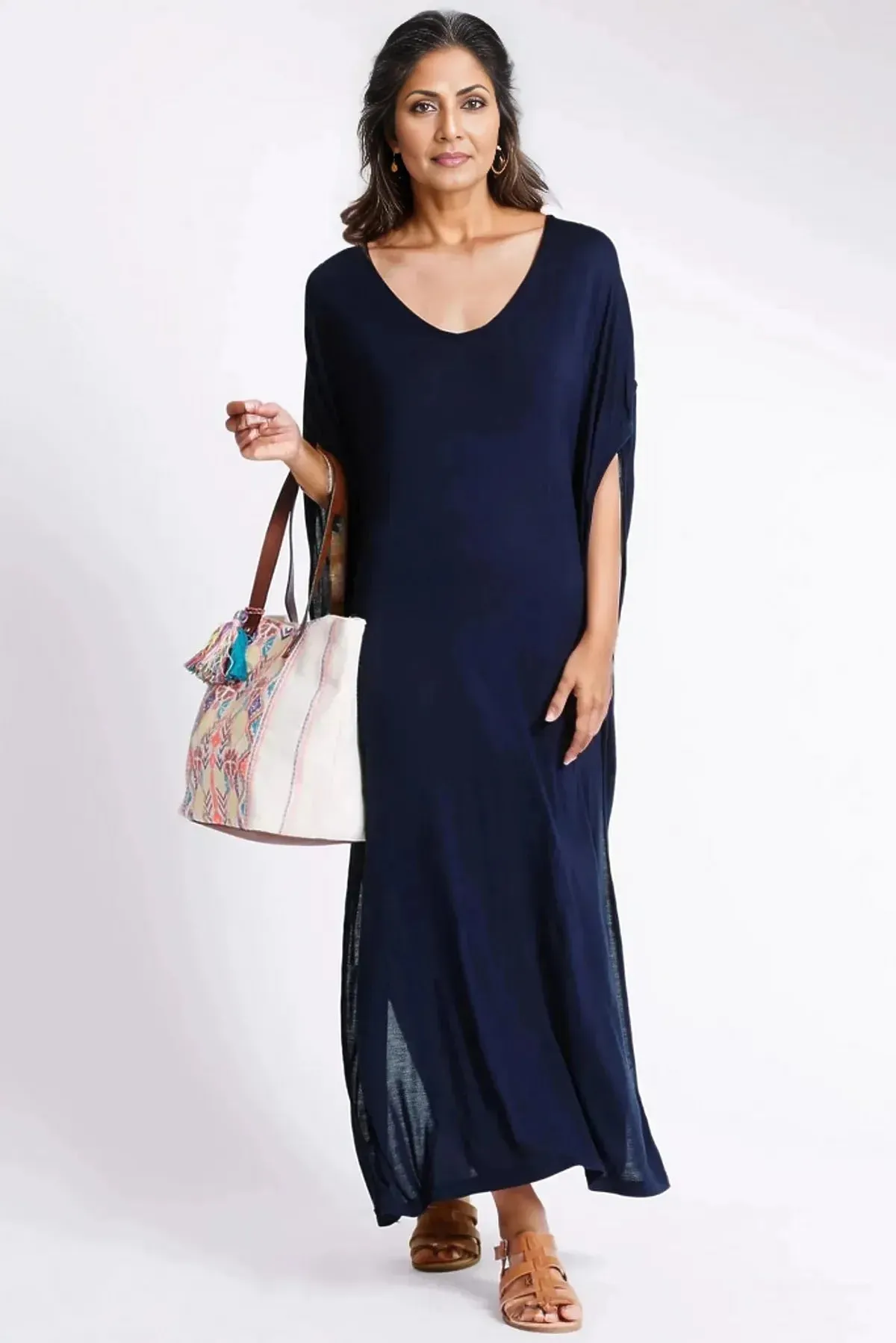 SmoothEdgeFinish Relaxed Angel Sleeve Maxi Dress