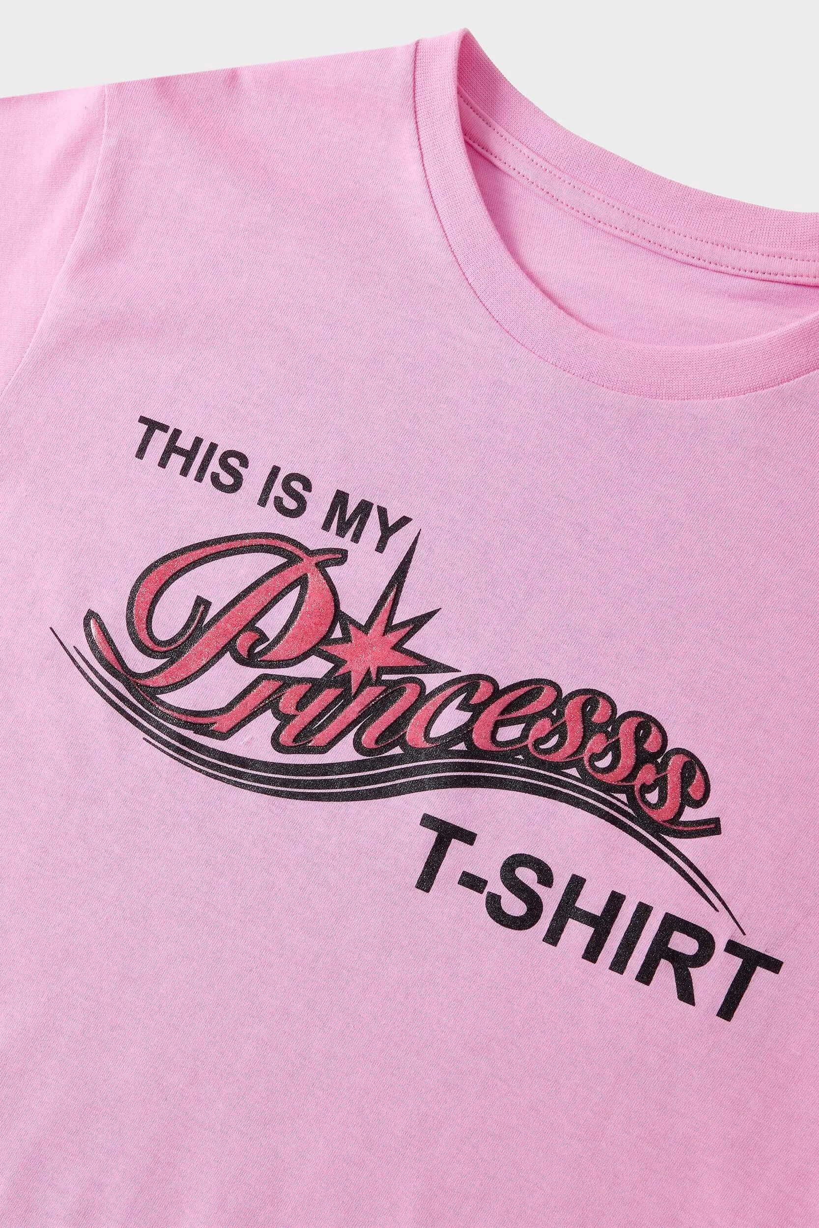 Princesss Cropped Tee Trendy Fashion Light and Fresh