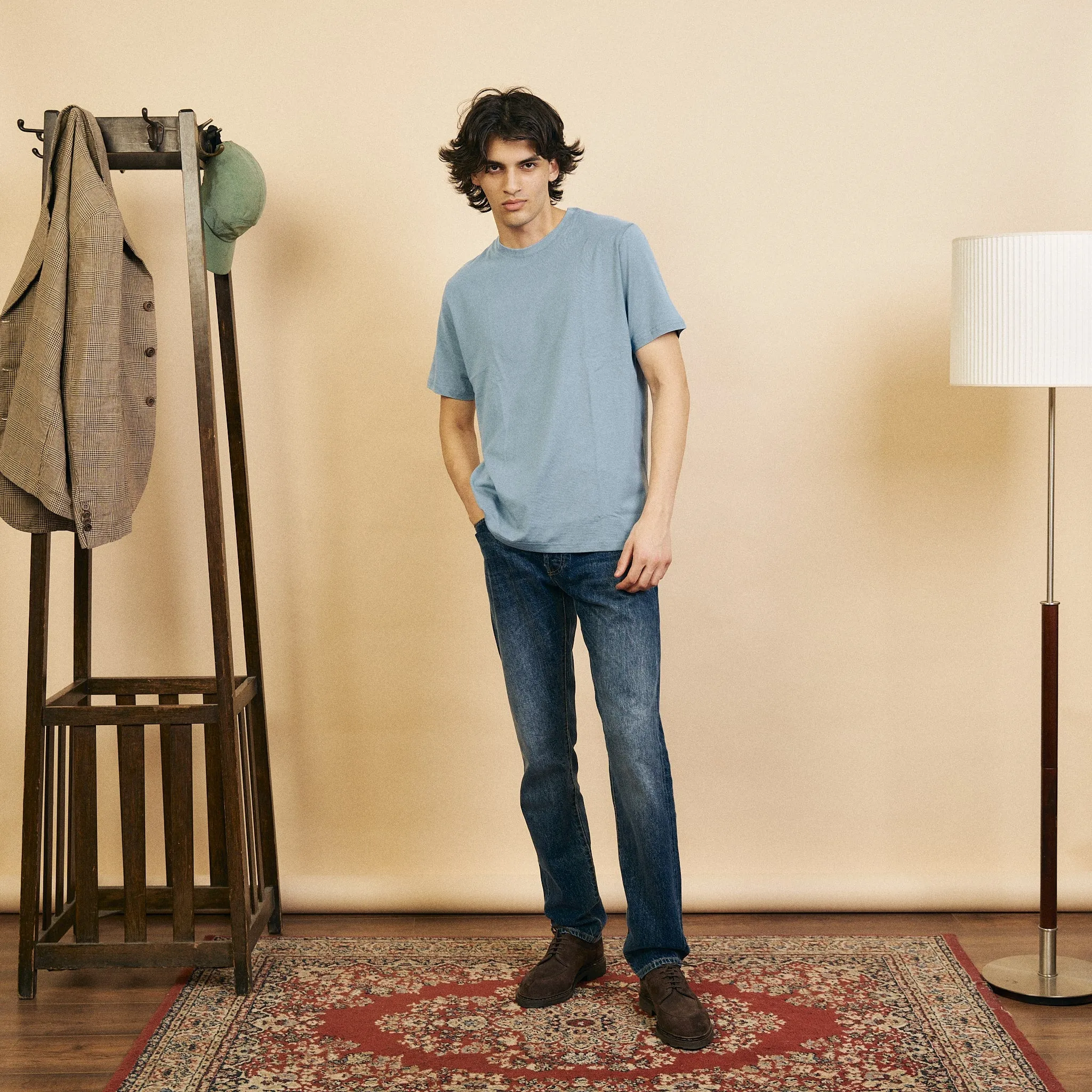 Outdoor Adventure Organic Egyptian Cotton T-Shirt - Della Robbia Blue