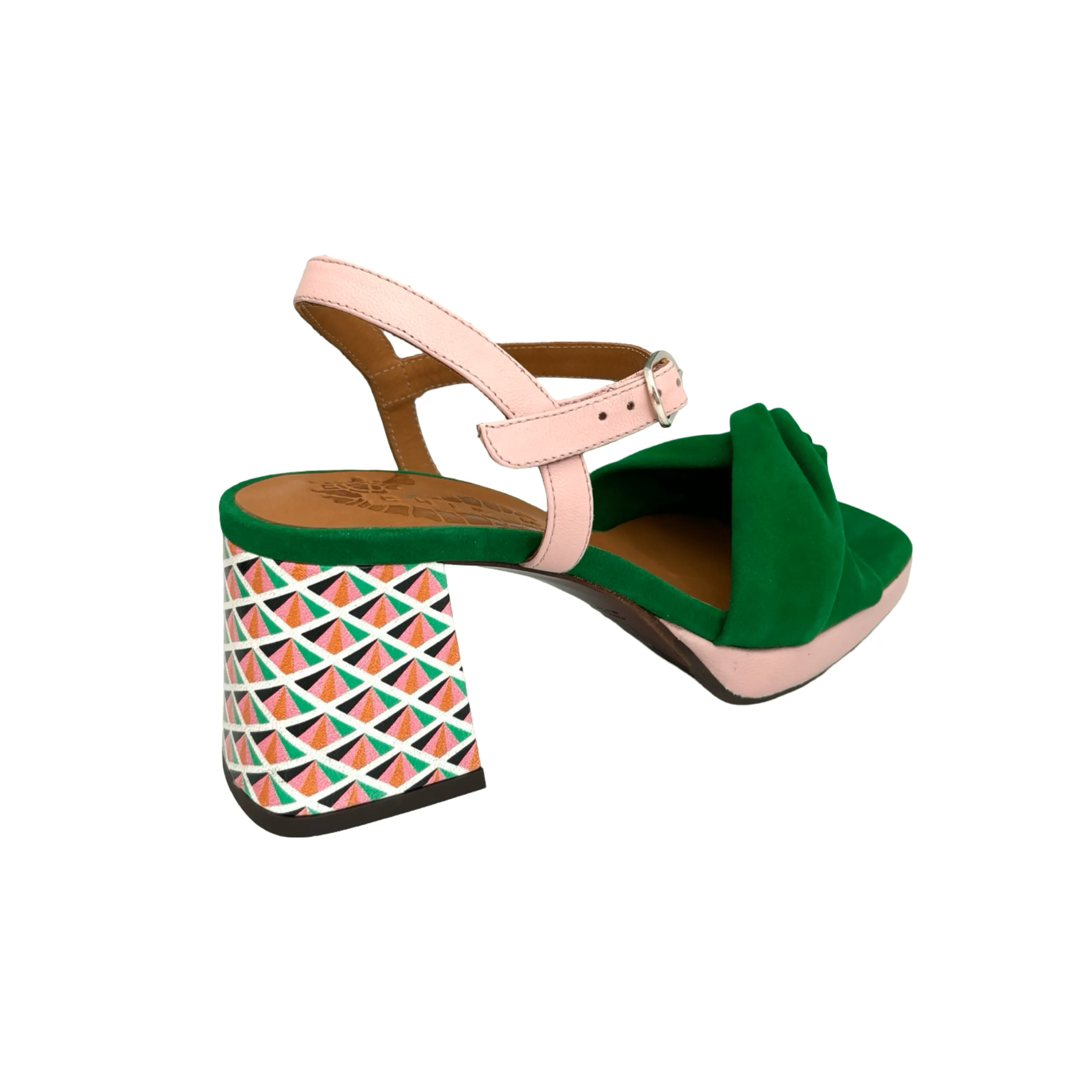 Gelia Green/Pink Sandal construction Digital Run