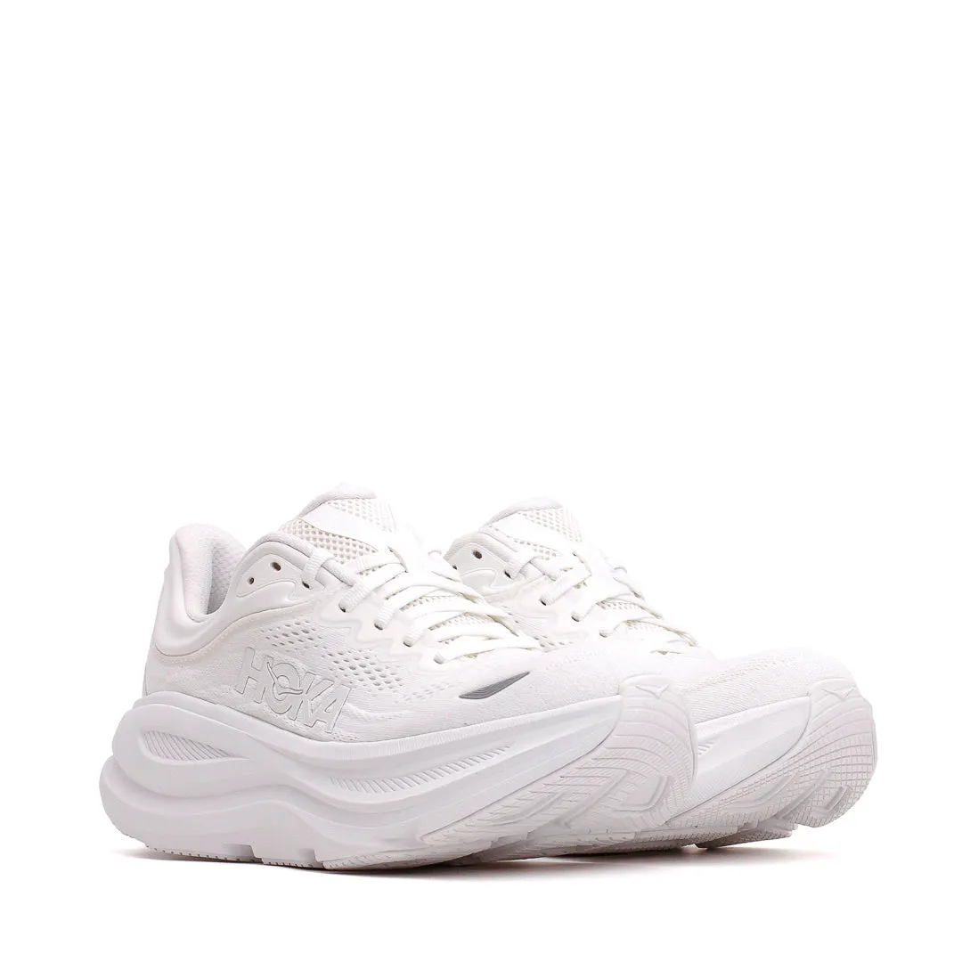 Hoka One One Men Bondi 9 White 1162011-WWH Cool Down cold weather running shoe situation