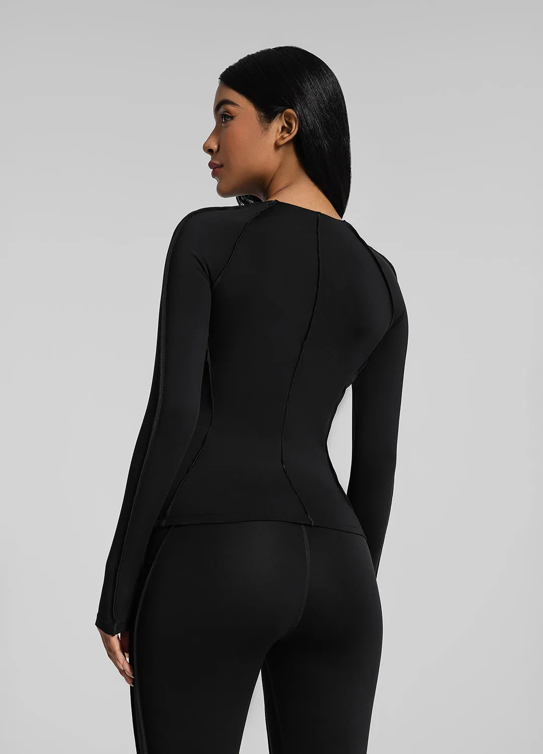 Contour Stitch Long Sleeve Top Bold Style