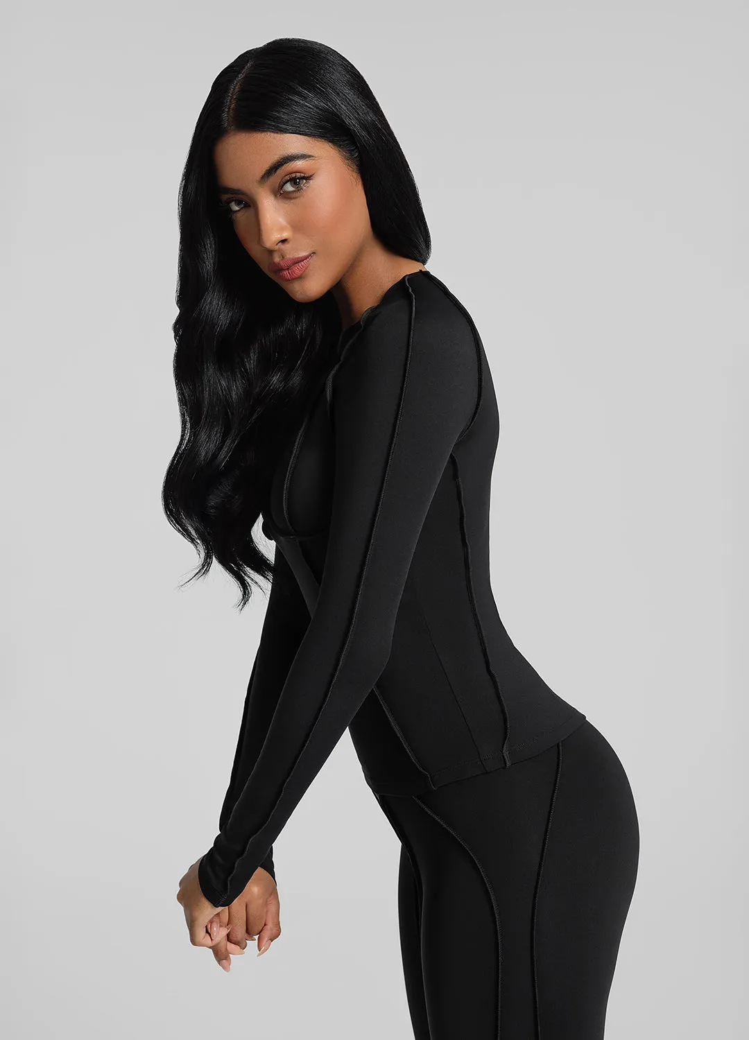 Value for Money Contour Stitch Long Sleeve Top