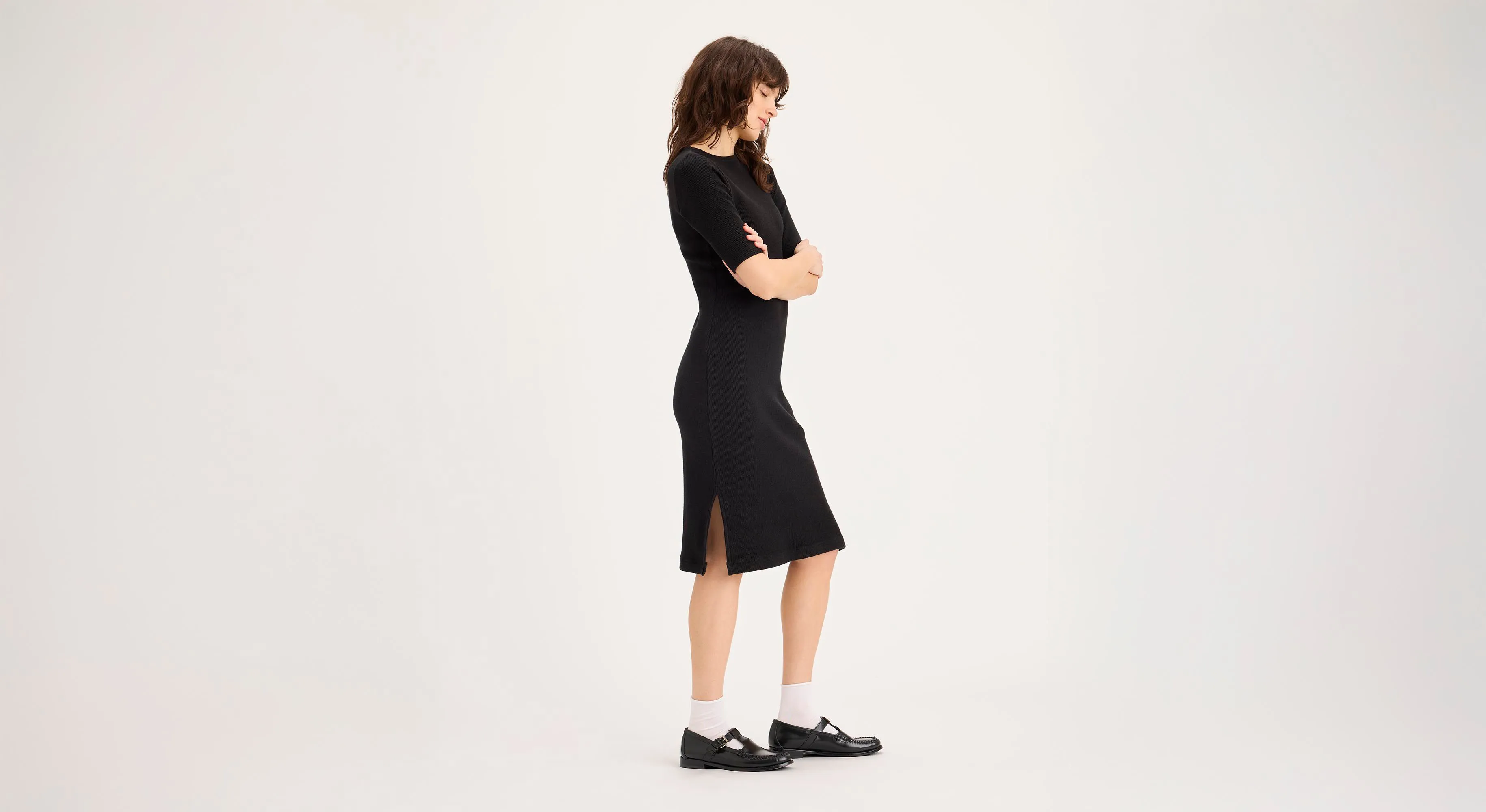 Performance Layer Rib Dress with Lofi Knit, Slim Fit