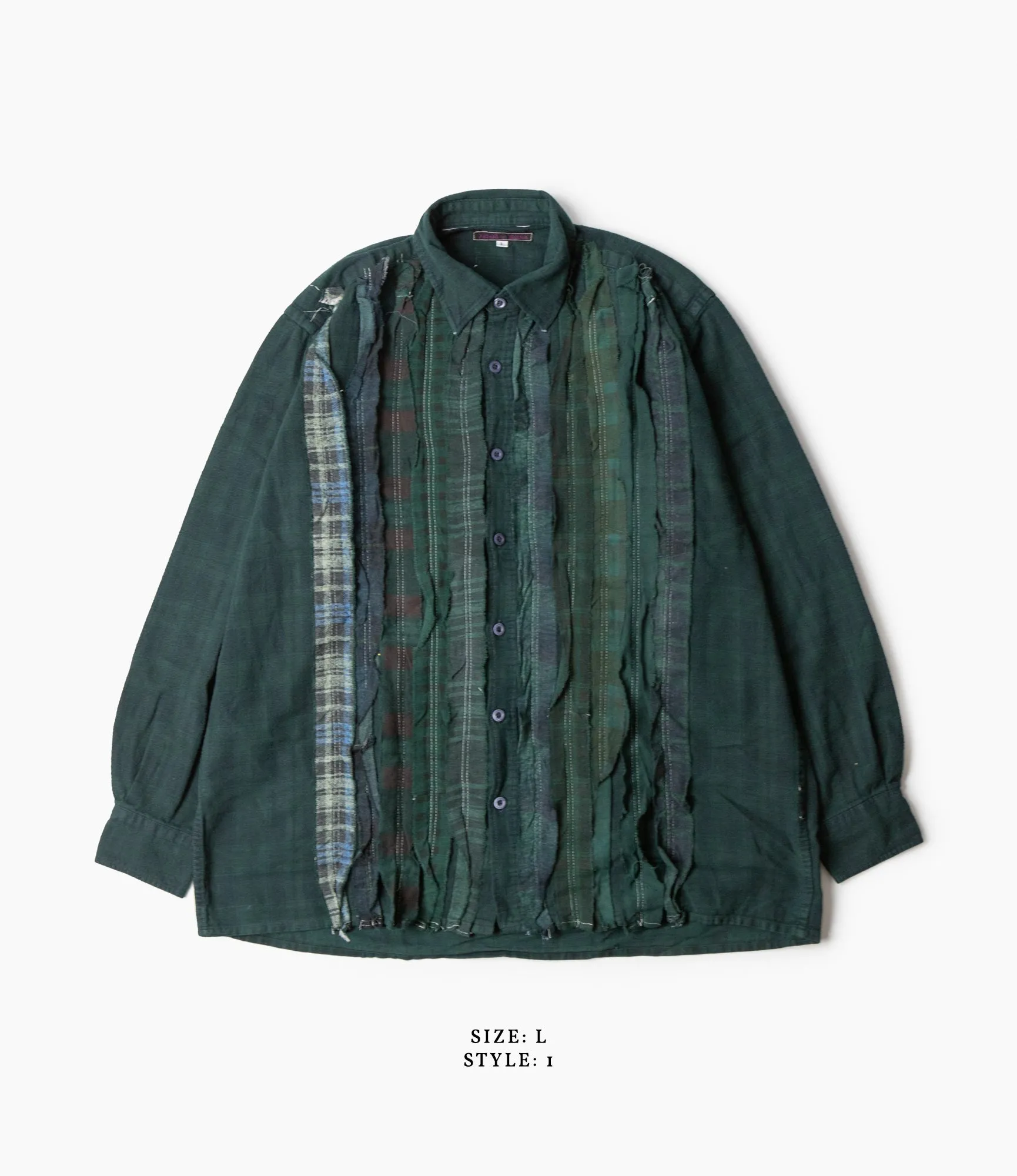 Ribbon Shirt ?C Green Overdyed Flannel Stretchable Weave Light Comfort