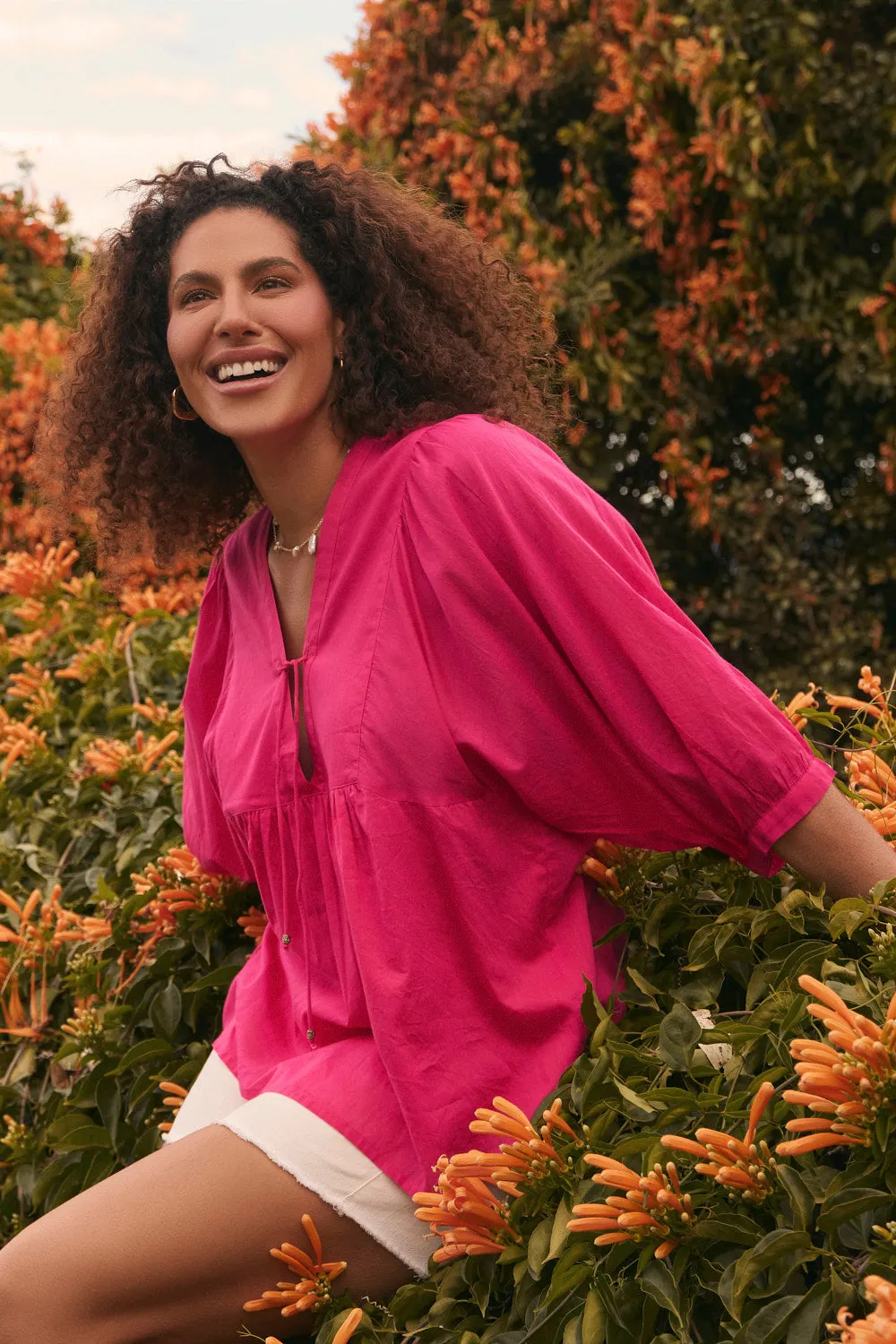 Cairo Boho Blouse in Raspberry All-Purpose Wear