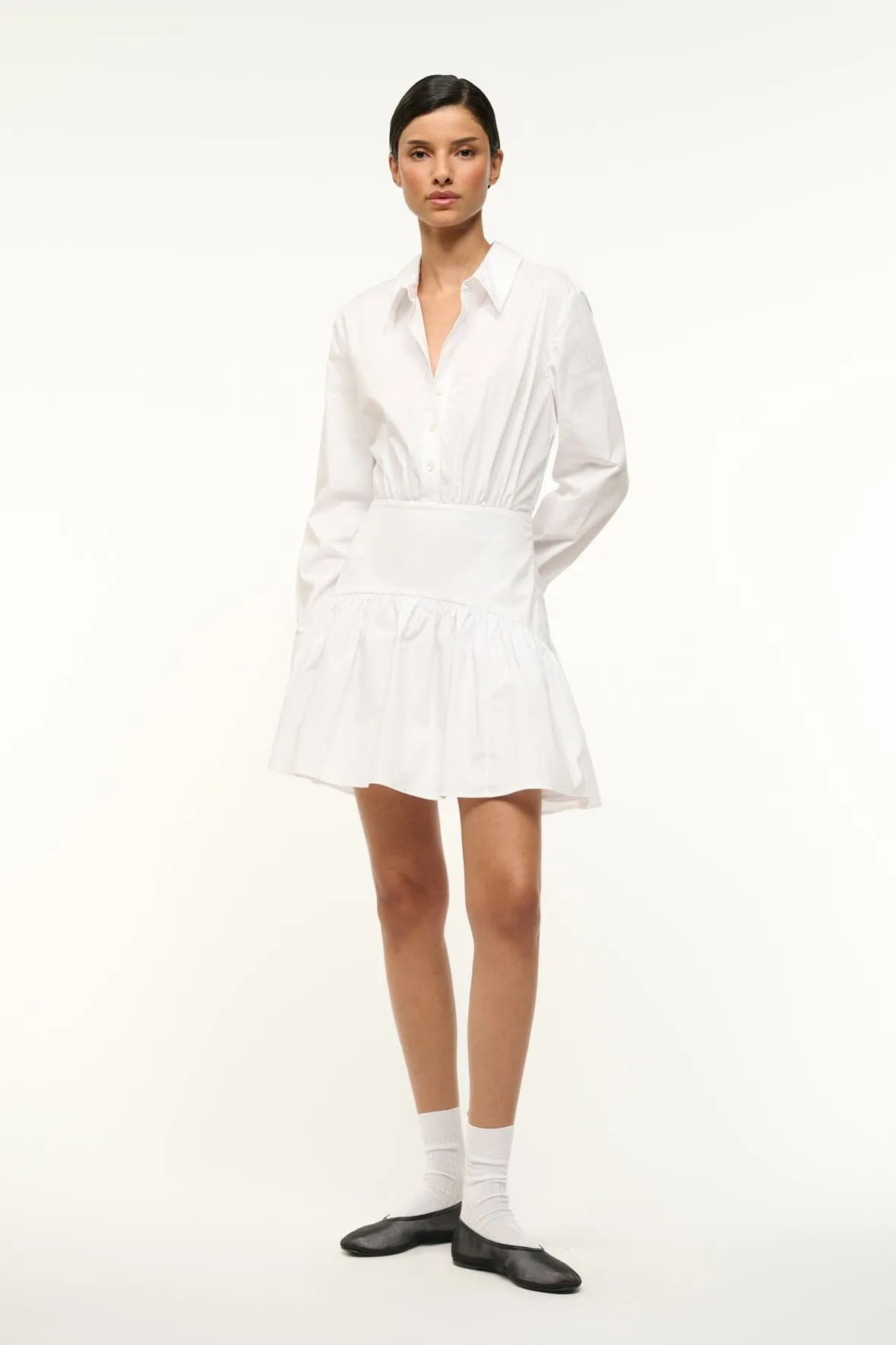 Flared-Hem ROCCO MINI DRESS | WHITE