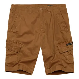 Superdry Vintage Core Cargo Shorts - Tobacco Brown Moisture Controlled Lining Secure Pocket Zippers