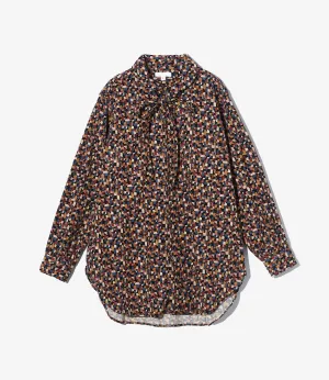 Sporty Vibe Comfy Essentials Rounded Collar Shirt ?C Black Deco Print 21W Corduroy