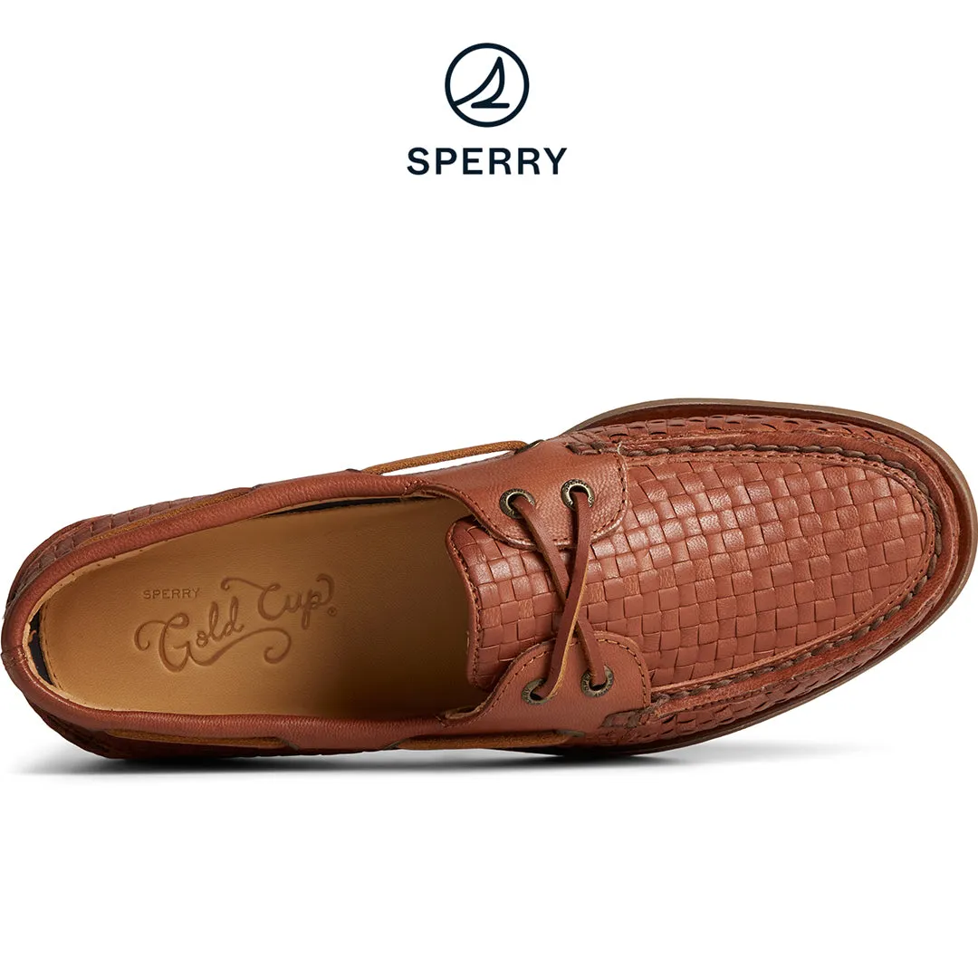 Men's Authentic Original? Gold Cup? Woven Boat Shoe - Tan (STS25054) Weekend Outfit Footwear Flex