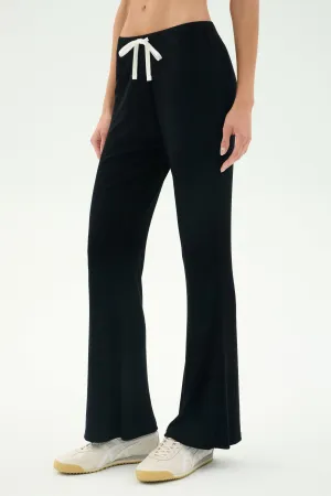 Stretch Panels Blaire Rib Pant - Black