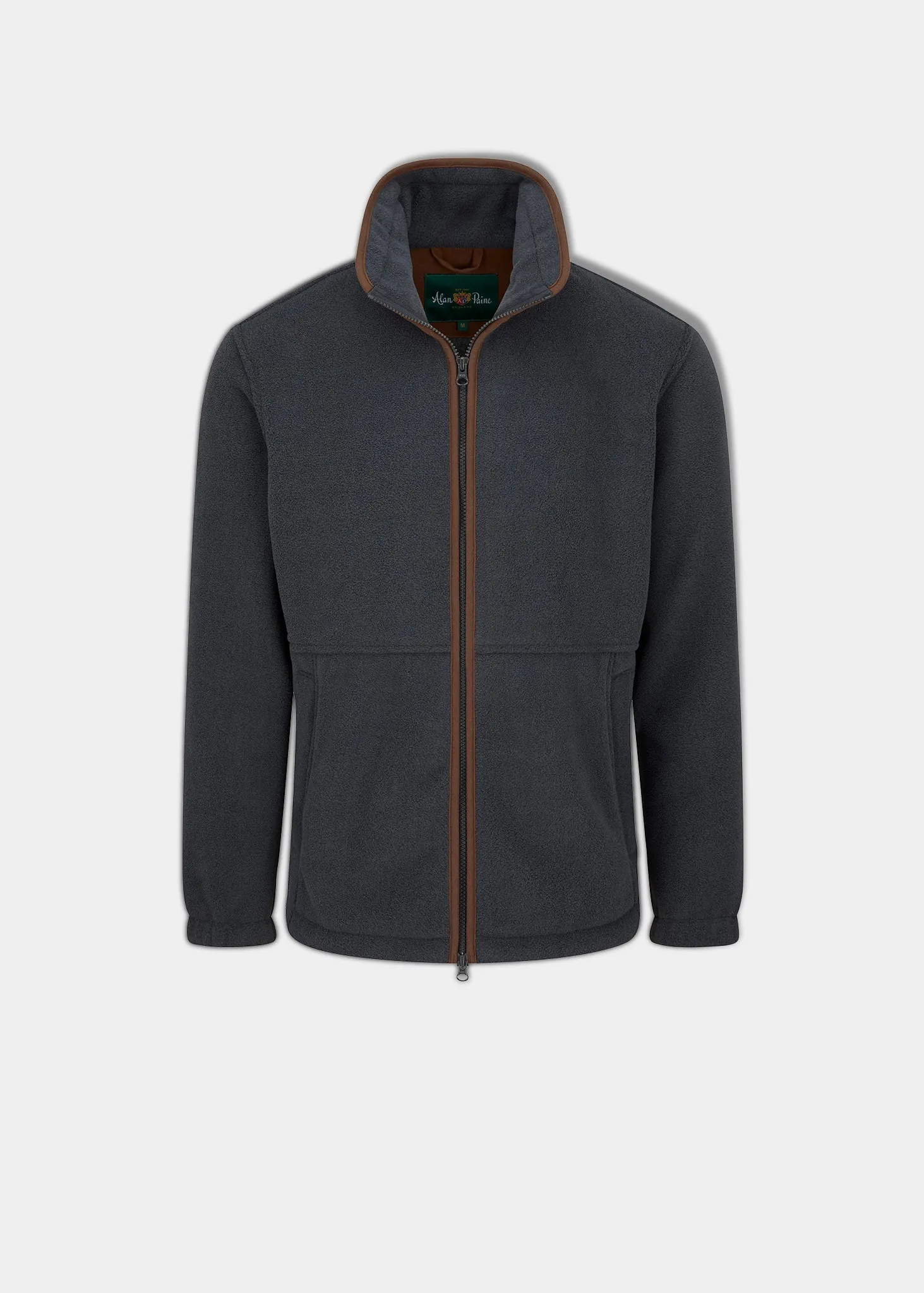 Aylsham Men's Fleece Jacket In Gunmetal - Regular Fit hypoallergenic material MultiPocketLayout