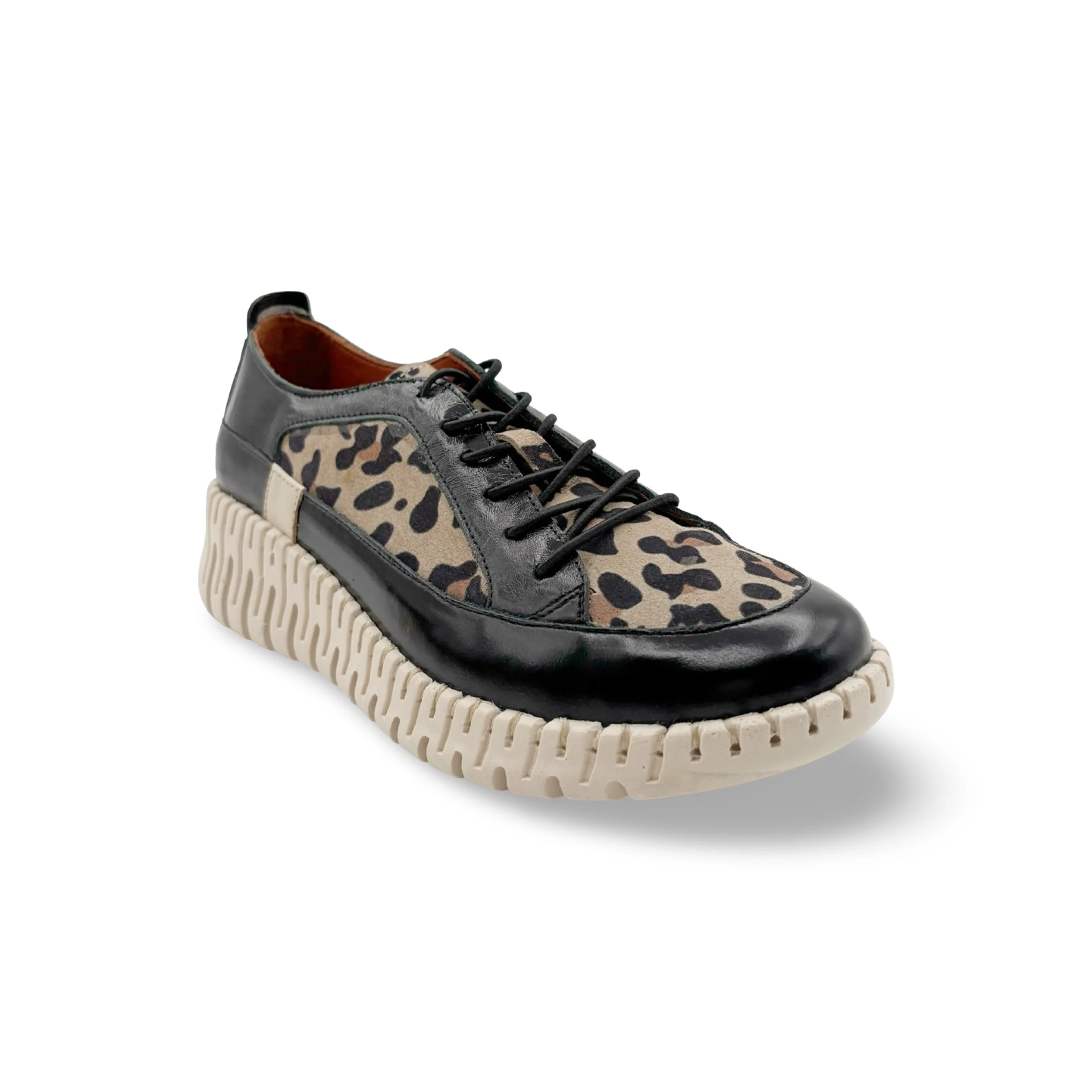 Jaya Black/Cheetah Wedge Canvas Cool