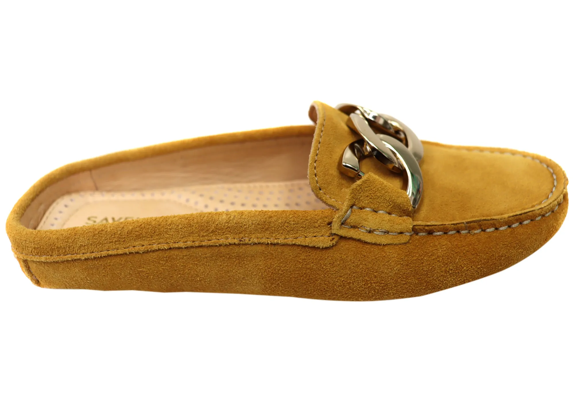 Savelli Paula Womens Brazilian Leather Closed Toe Open Back Mules Urban Move Pro Running Errands