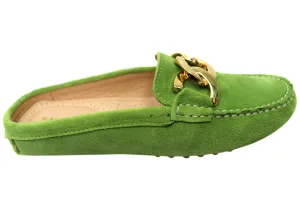 Savelli Paula Womens Brazilian Leather Closed Toe Open Back Mules Moisture Wicking Lining Outfit Friendly