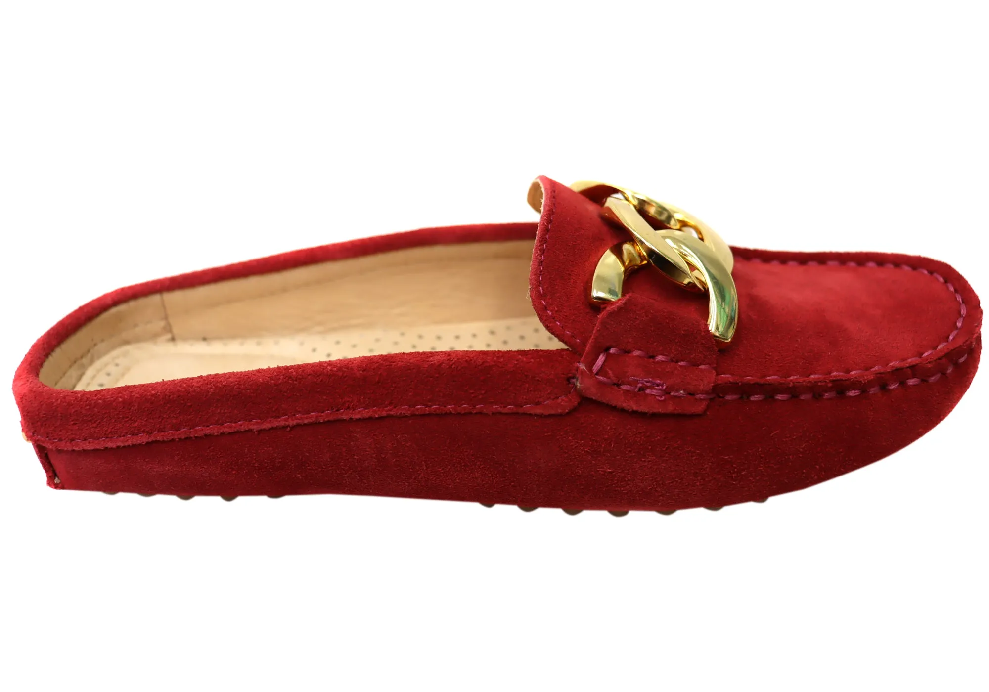 Savelli Paula Womens Brazilian Leather Closed Toe Open Back Mules Reel Fit