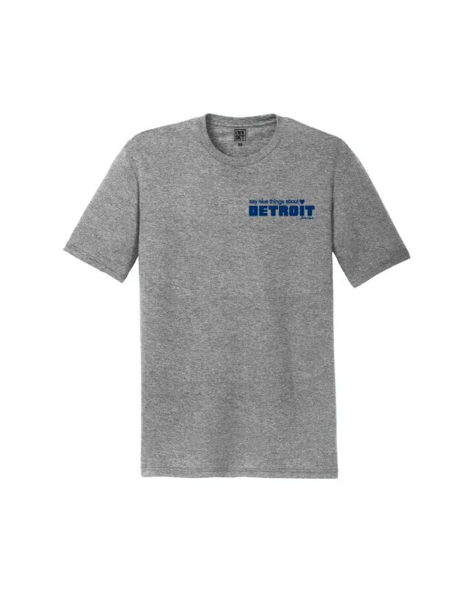 Comfort Fit Say Nice Things About Detroit Left Chest Print T-Shirt - Heather Grey
