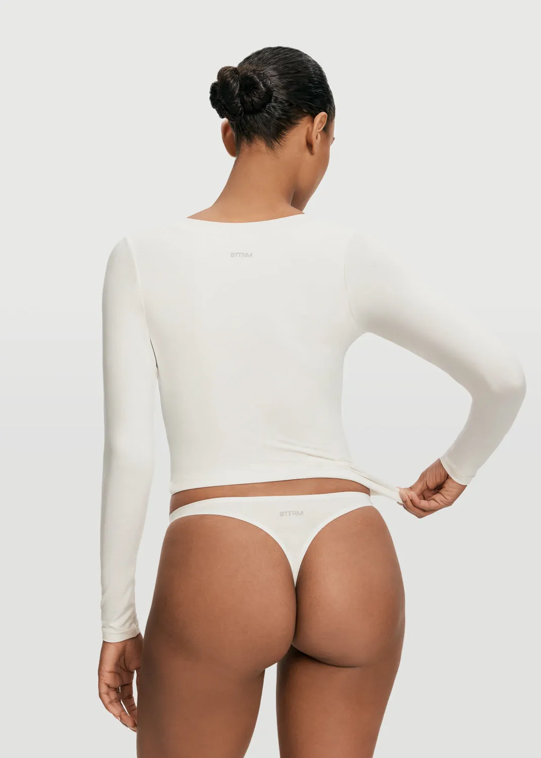 Scoop Neck Long Sleeve Top Chilly Day Wear