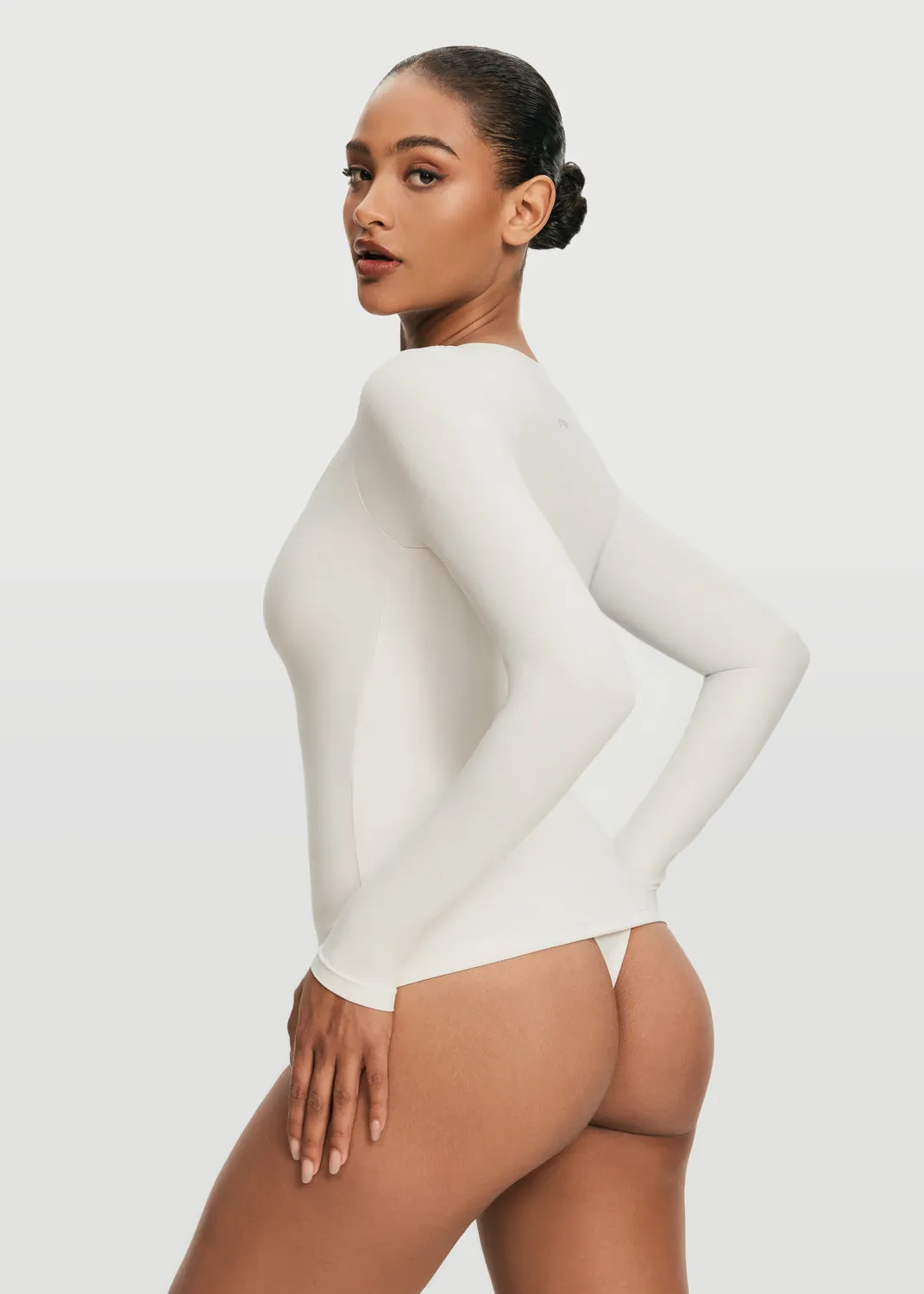MinimalBranding Anti-pilling Scoop Neck Long Sleeve Top