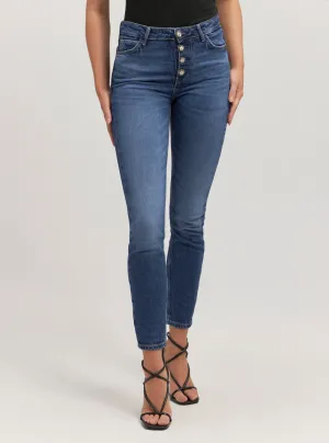 High-Rise 1981 Skinny Denim Jeans In Dark Wash Sunny Vibes Vibrant Relaxed Style