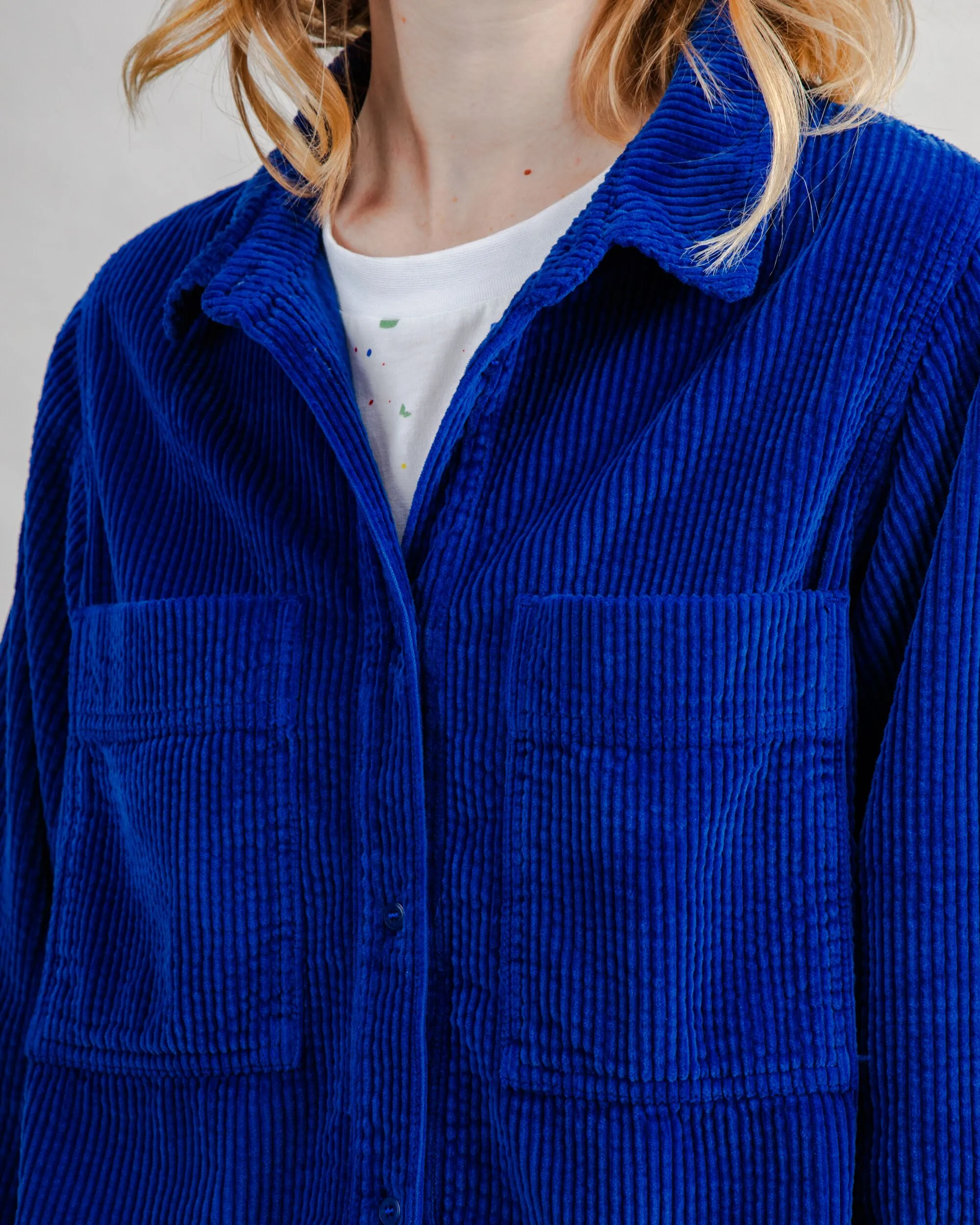 Daily Favorite Corduroy Boxy Shirt Blue