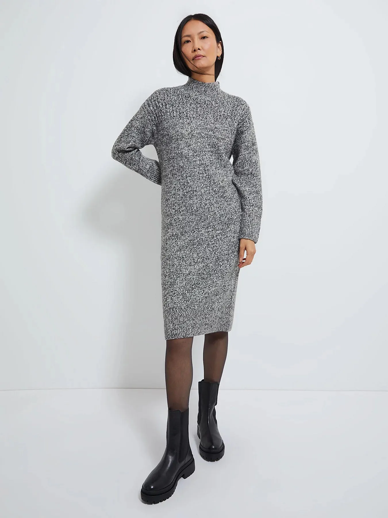 Chic and Elegant Funnel Neck Jumper Dress