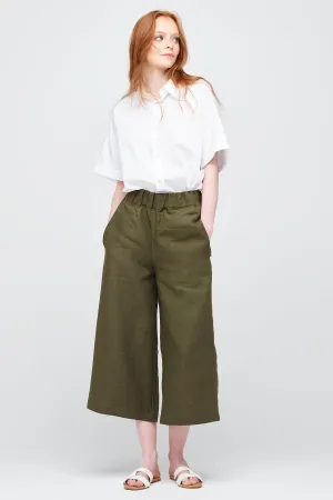 Women's Short PJ Trousers - Khaki Linen Training Wear