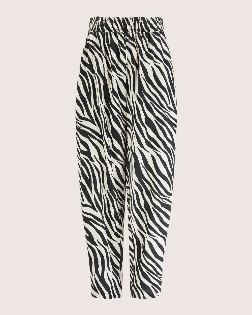 Kate Multicolour Zebra Streak Print Barrel Leg Trousers Zip-off legs High Quality Material