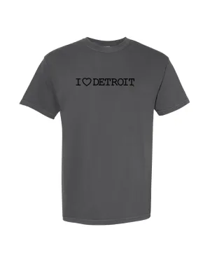 Roomy Fit (NEW) I Love Detroit Pygment Dyed T-Shirt - Black & Pepper