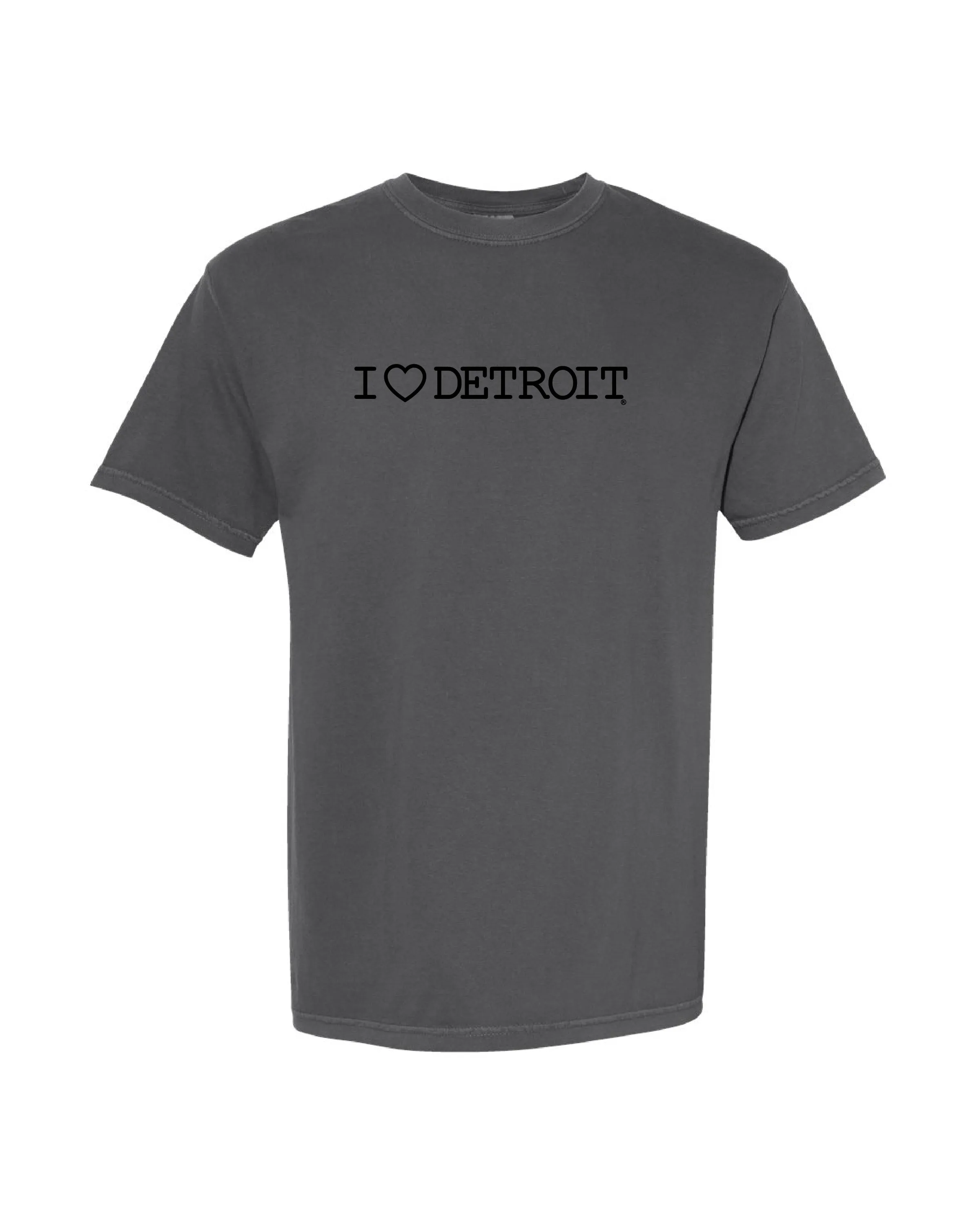Moisture Management (NEW) I Love Detroit Pygment Dyed T-Shirt - Black & Pepper