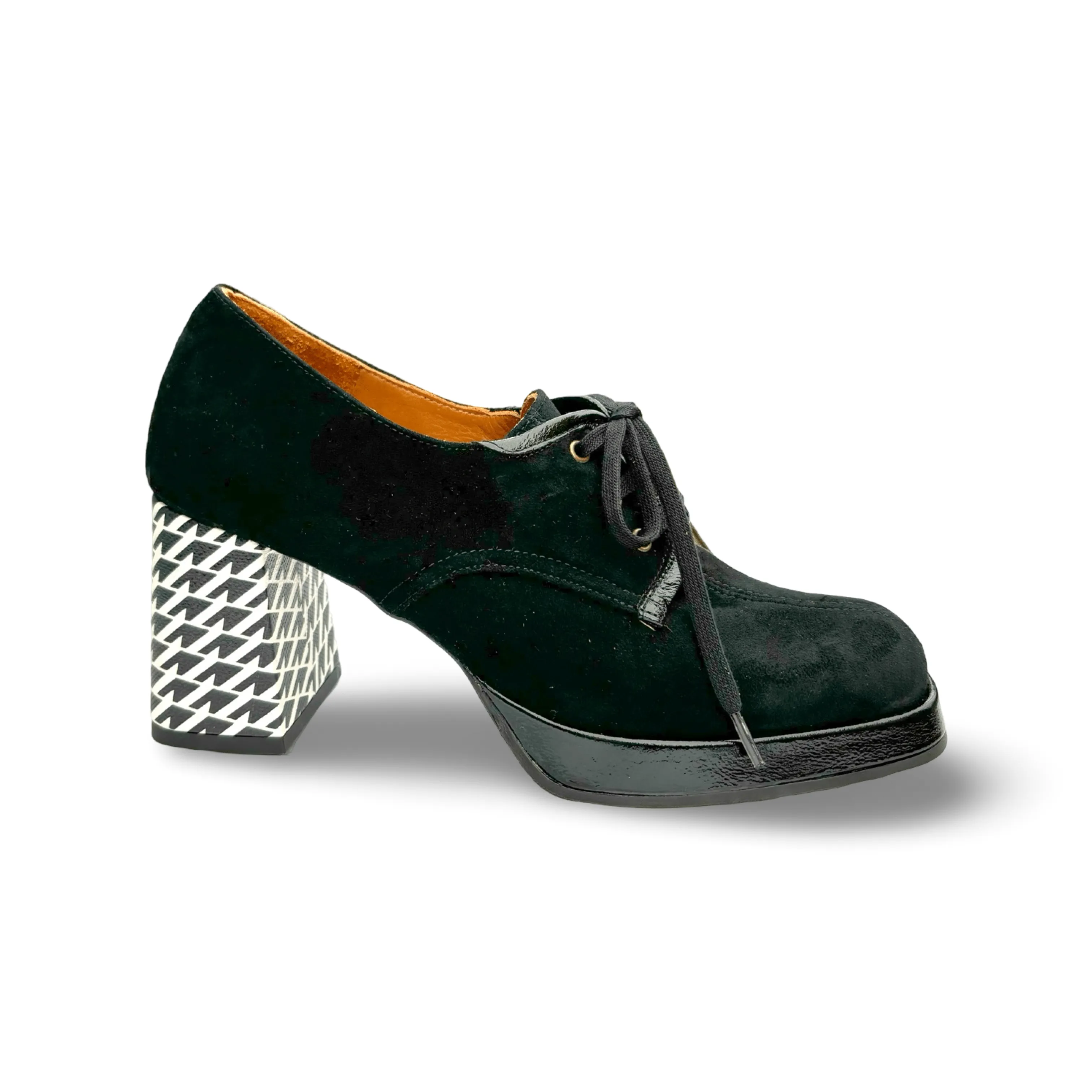 Kaisa Black Suede Lace up Heel Pastel tone Step Ahead