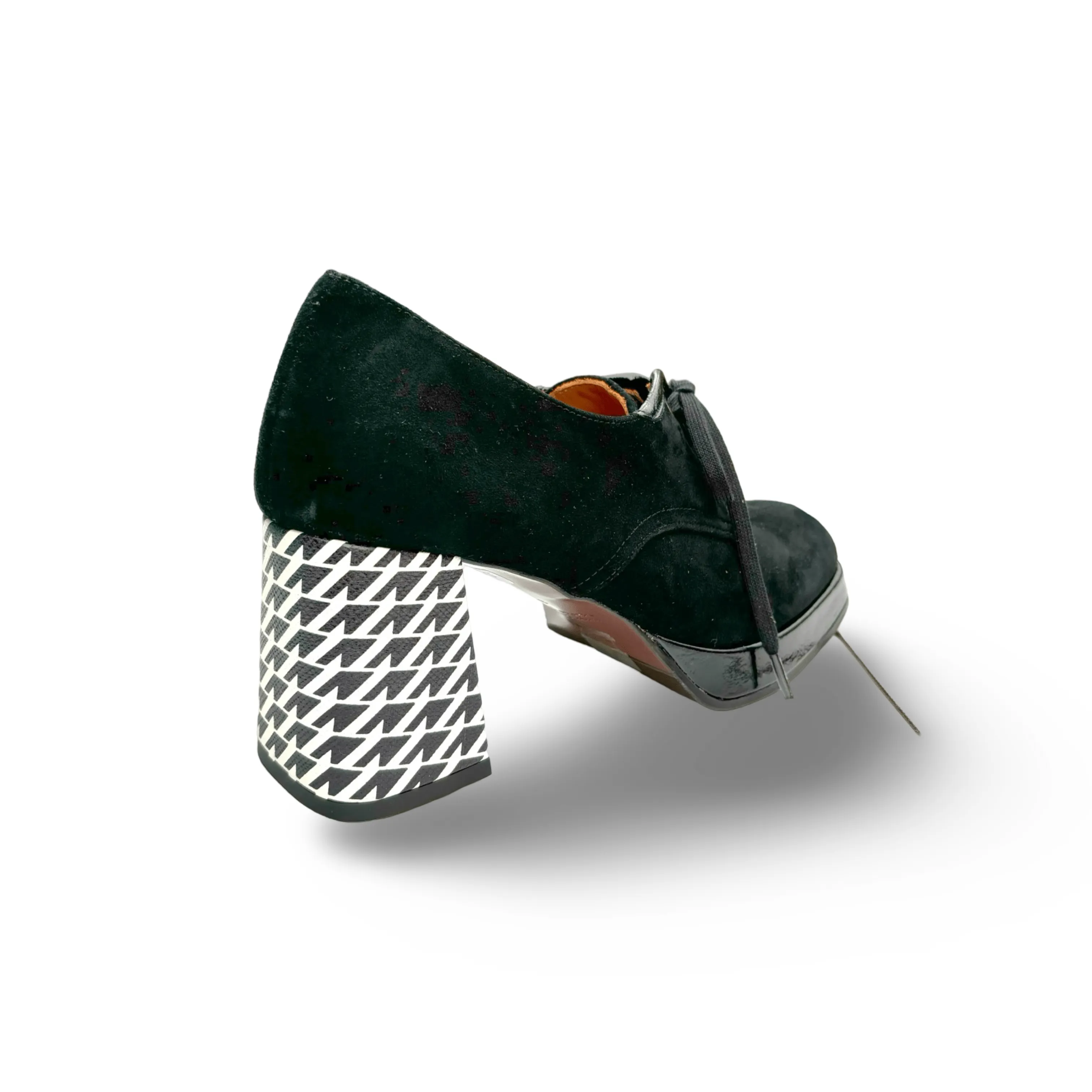 Team Match New Drop Kaisa Black Suede Lace up Heel