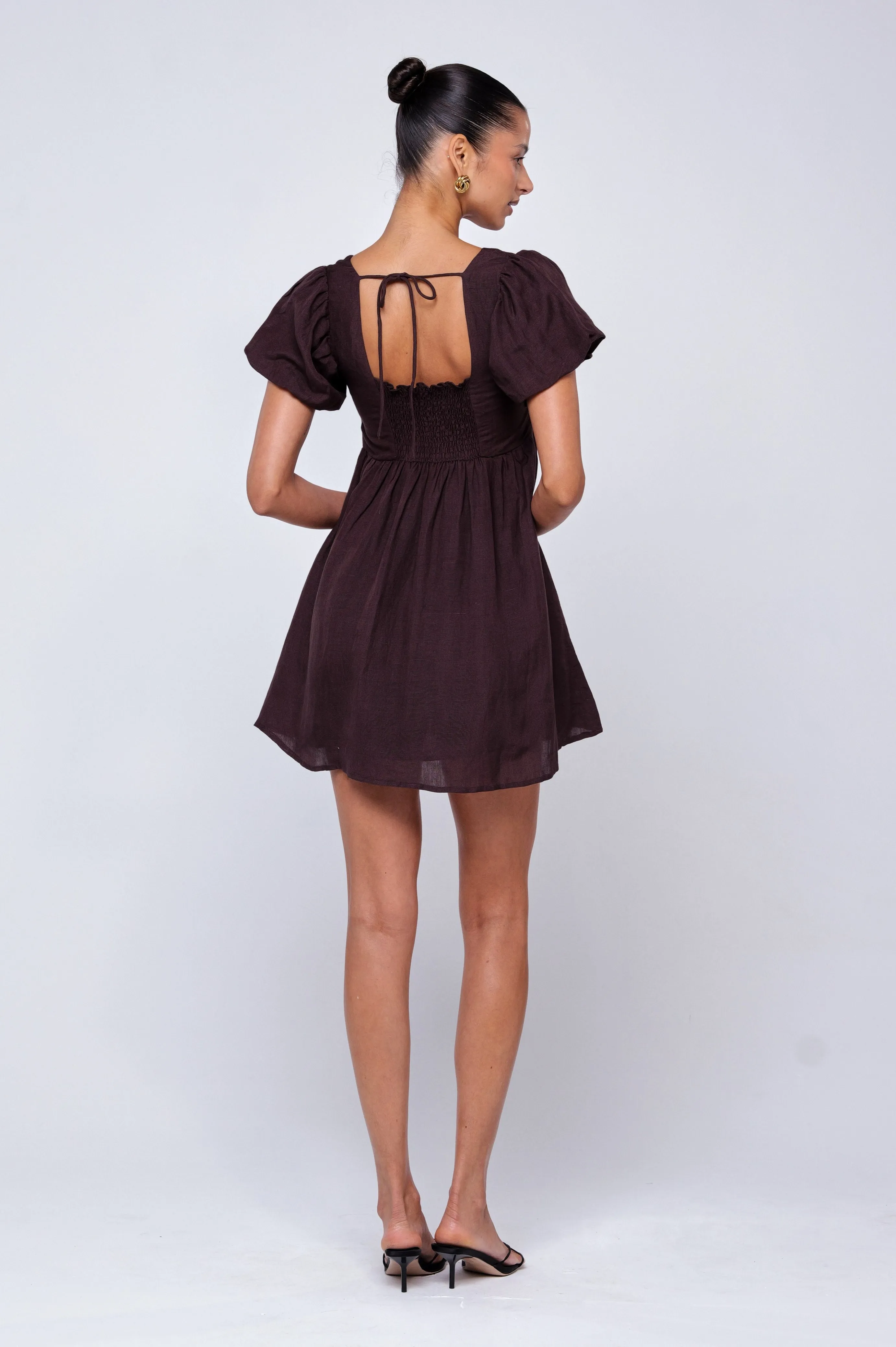 Shay Mini in Brown Linen Flexible Fabric