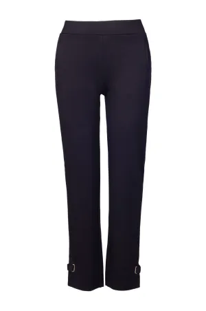 Relaxed Fit Design Short pull on Ponti Pants | Black | 7766B1