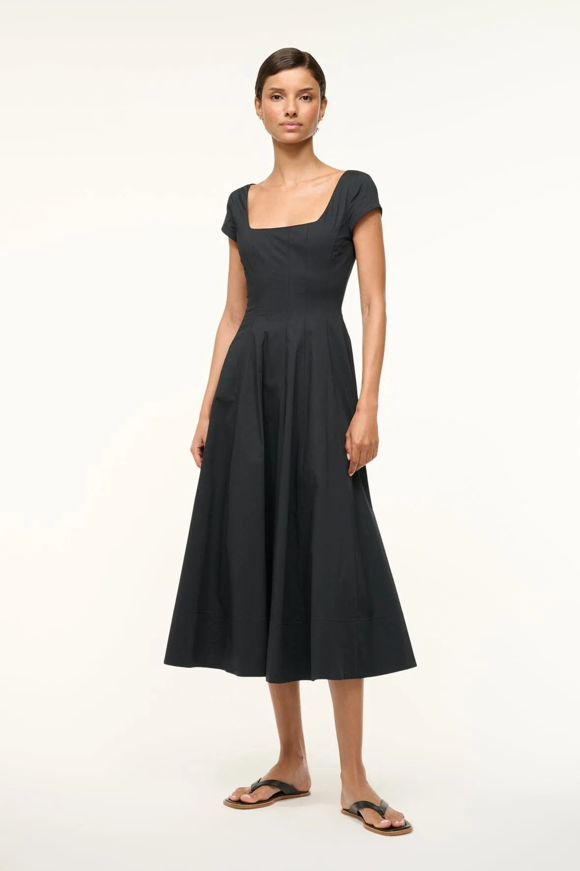 Smooth Flow SHORT SLEEVE WELLS DRESS | BLACK