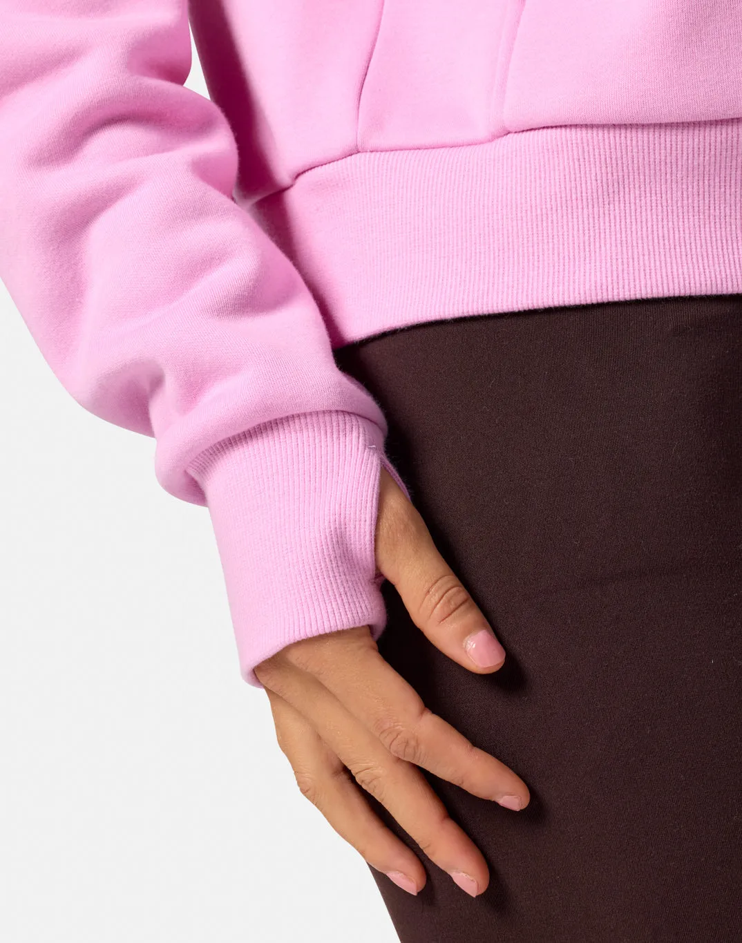 Sierra Crop Half Zip Hoodie in Cotton Candy Street Casual