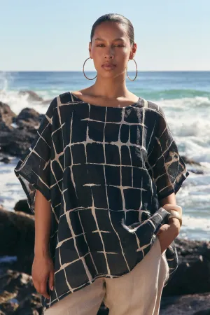 Cherry Linen Oversized Top in Woven Echo AllDay Comfort