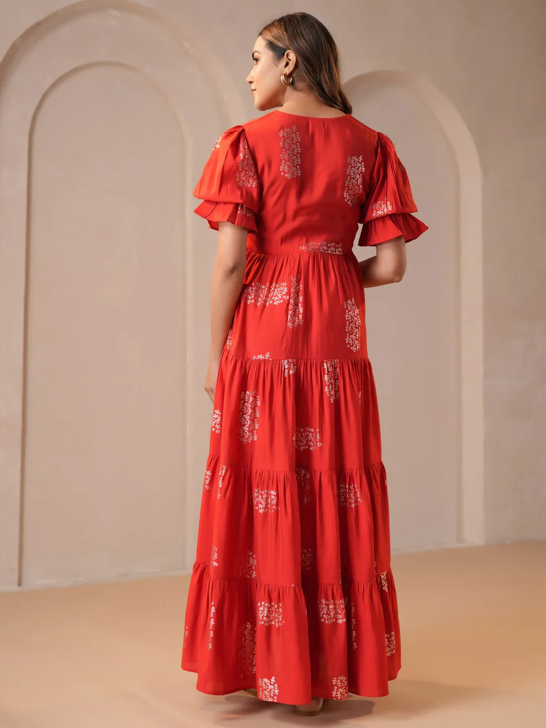 Women's Red Maternity Dress Breathable