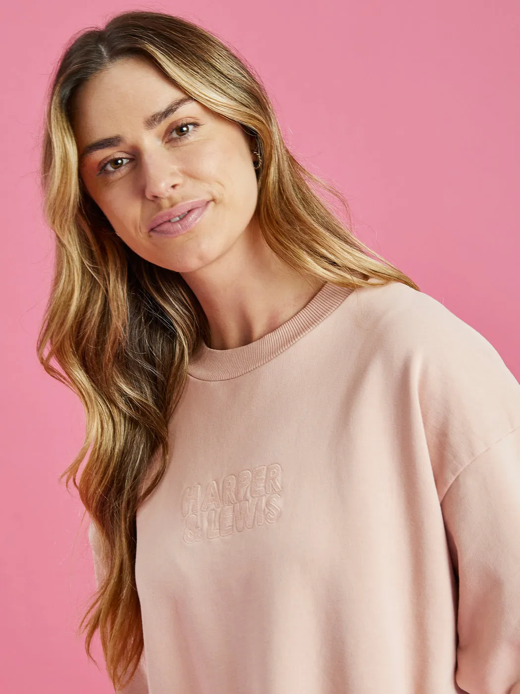 Timeless Minimal Cozy Streetwear Camille Oversized Sweater Dusty Pink